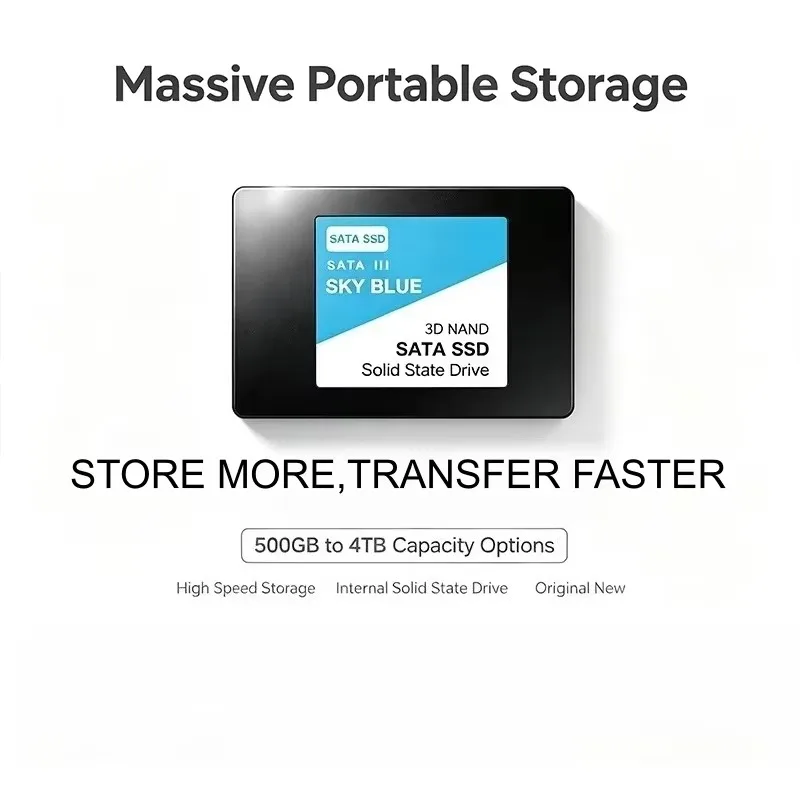 NEW SATA III Hard Drive SSD Hard Drive Disk 4TB 2TB 1TB 500GB Large Storage Capacity Internal Solid State Drive for Laptop
