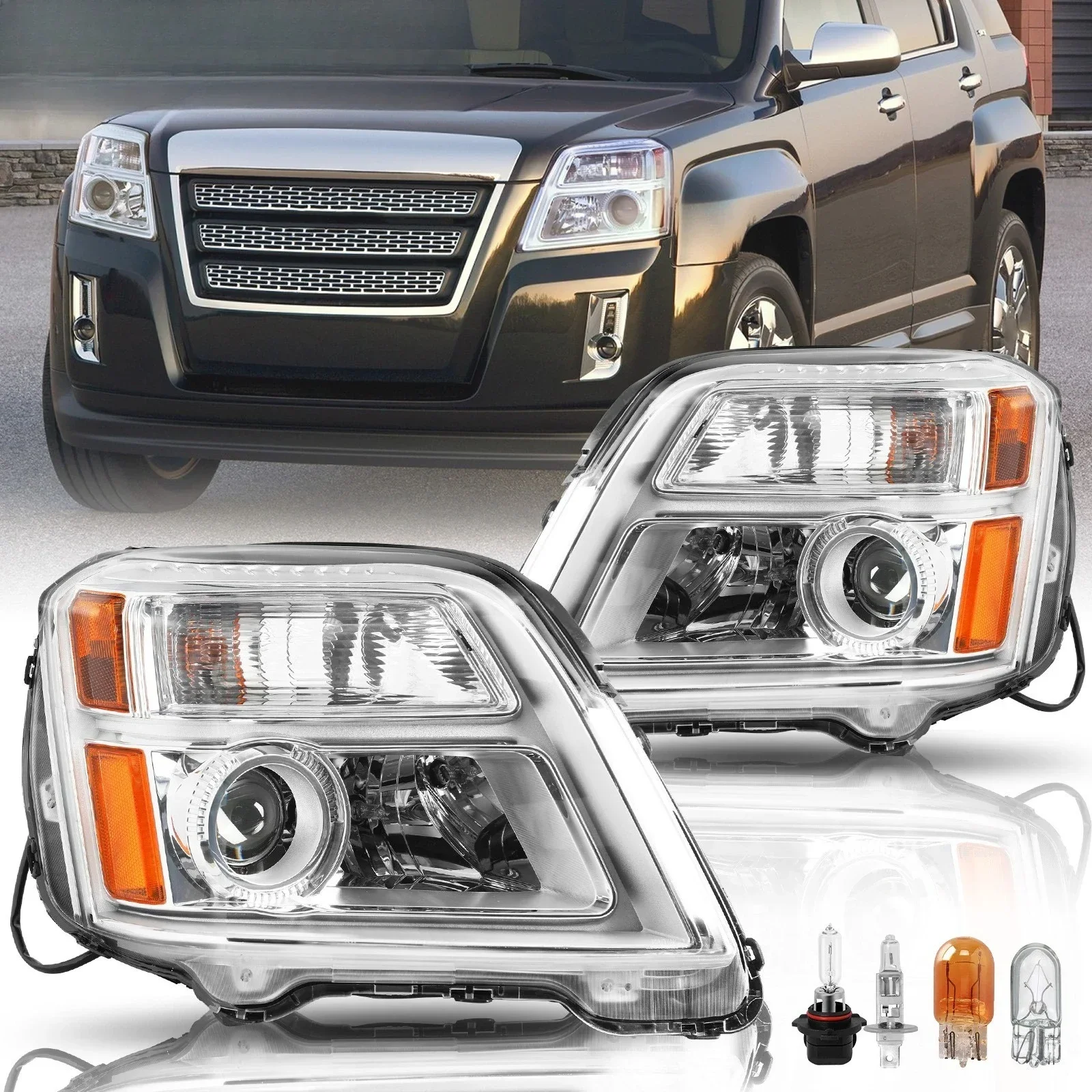 

2Pcs For 2010-2015 GMC Terrain Halogen [Factory Style] Headlights w/ Bulbs 10-15