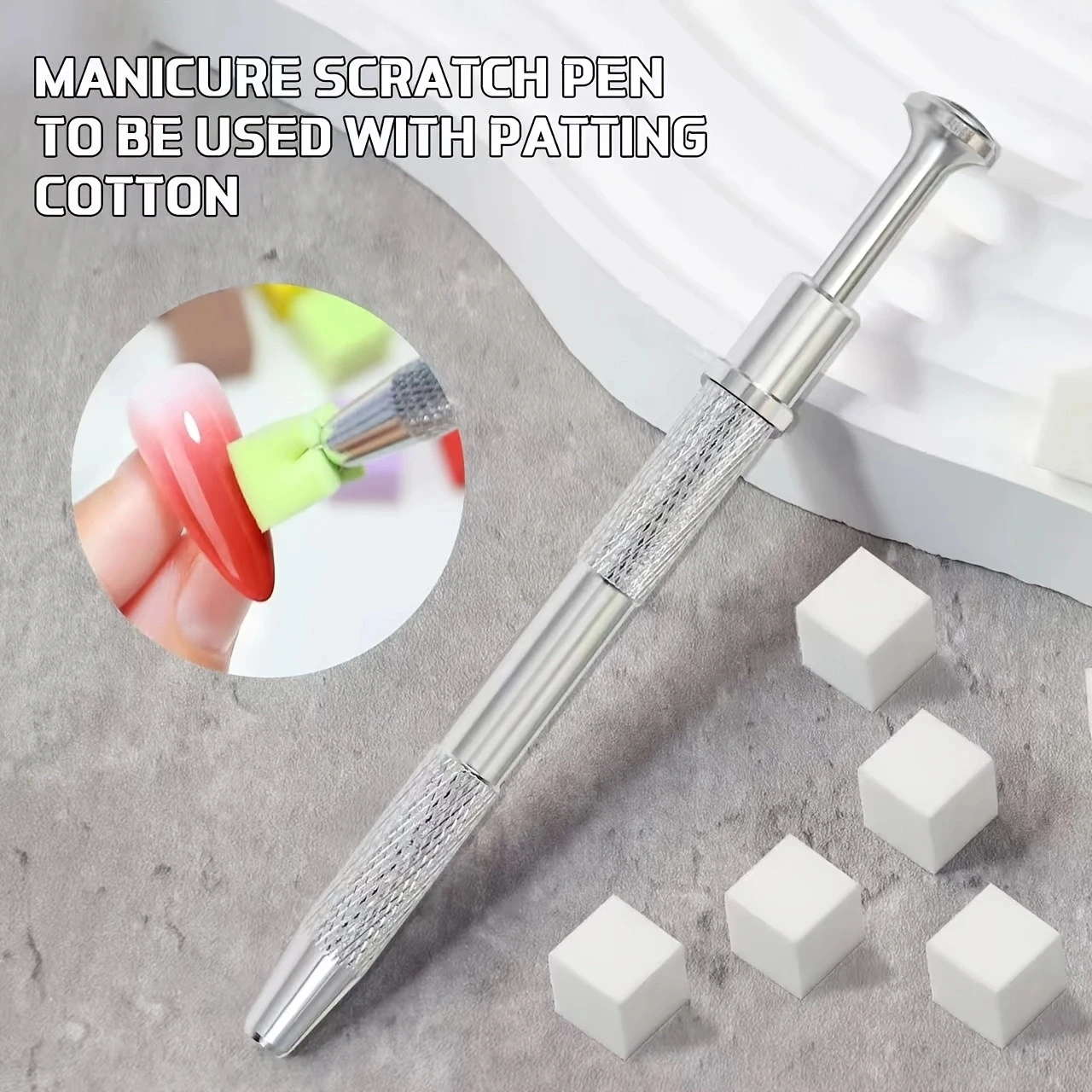 2Pcs Stainless Steel Nail Sponge Grabber Pen 4-Claw Bead Holder Pick Up Tool for Nail Art Gradient Blush Effect Manicure DIY