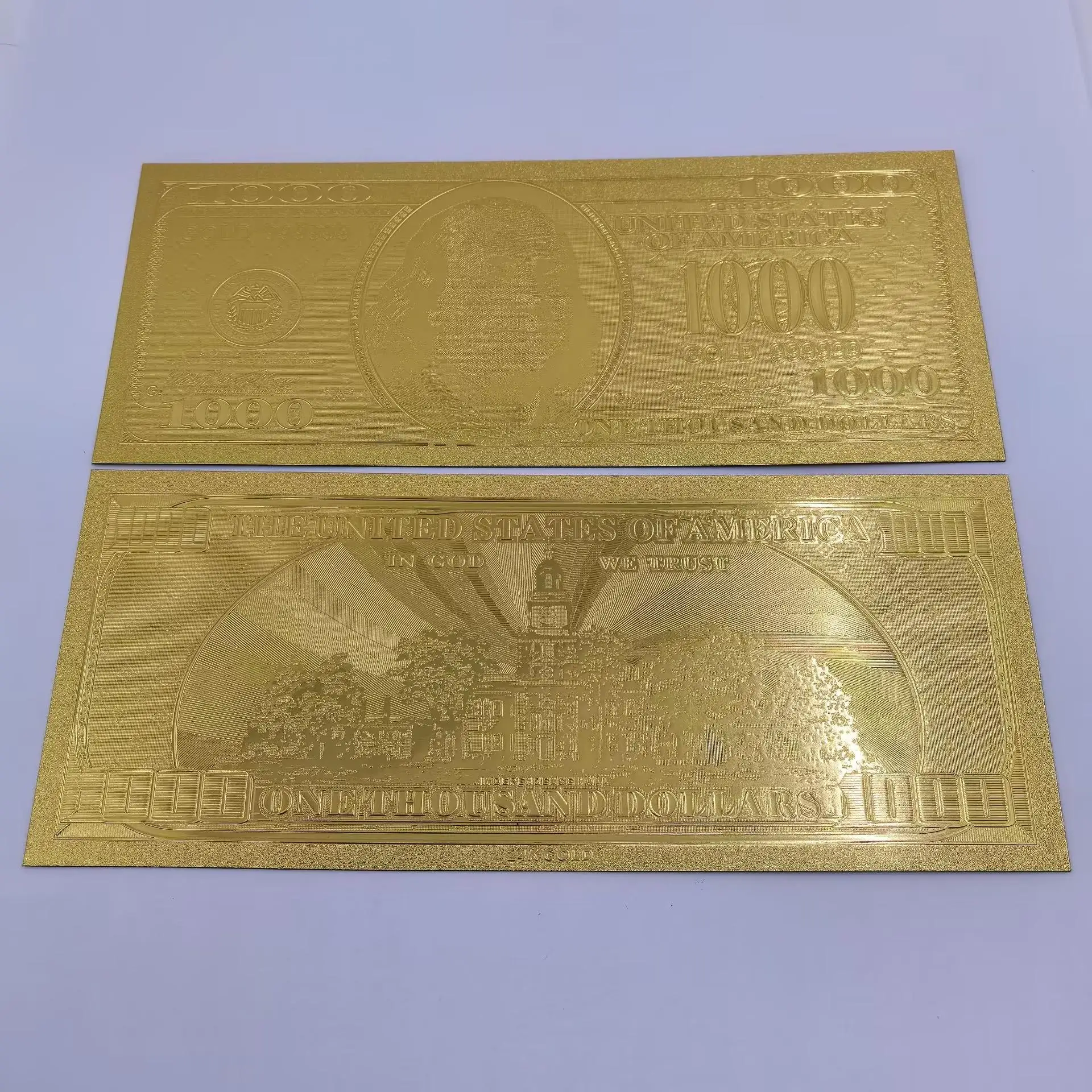 الولايات المتحدة الأمريكية 100 1000 مليون دولار مجموعة فنية من الأوراق النقدية المطلية بالذهب ملاحظات تذكارية عالية الجودة #3