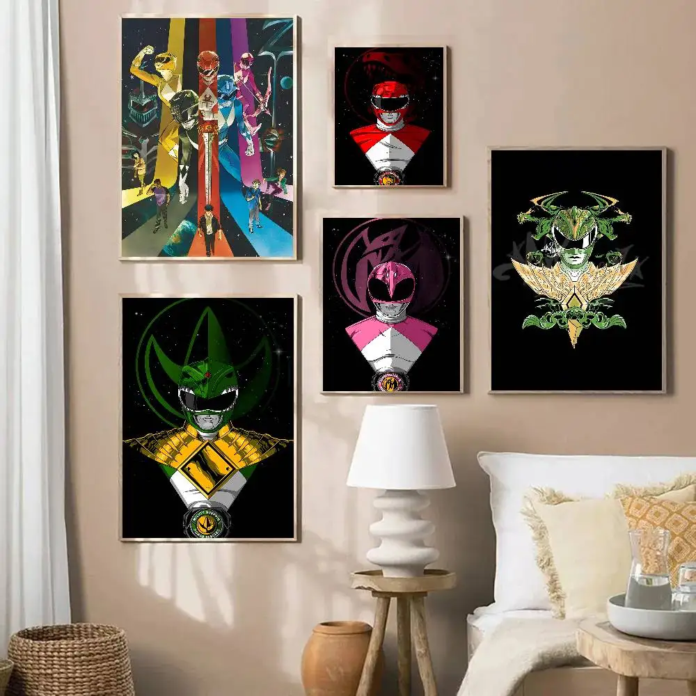 A-أنيمي باور رينجرز المشارك قماش اللوحة المشارك مع يطبع غرفة نوم المنزل غرفة المعيشة الديكور هدية
