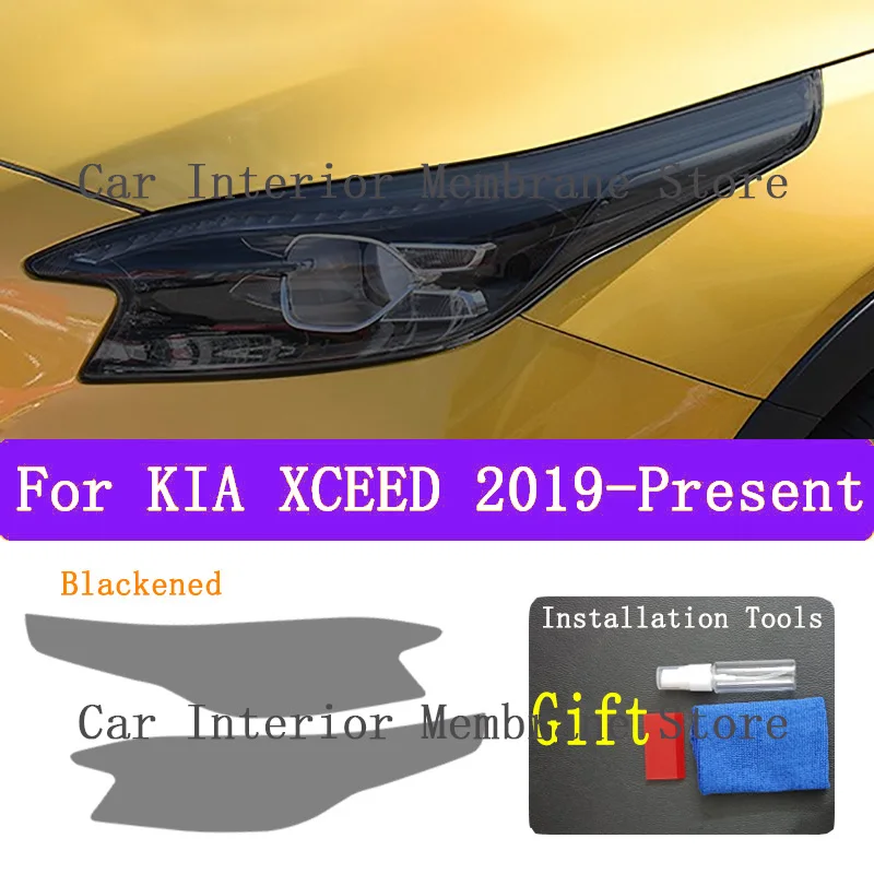 For kIA XCEED 2019 2020 TPU Car Exterior Headlights Anti-Scratch Protective Film Headlamps Repair Sticker Accessories Refit