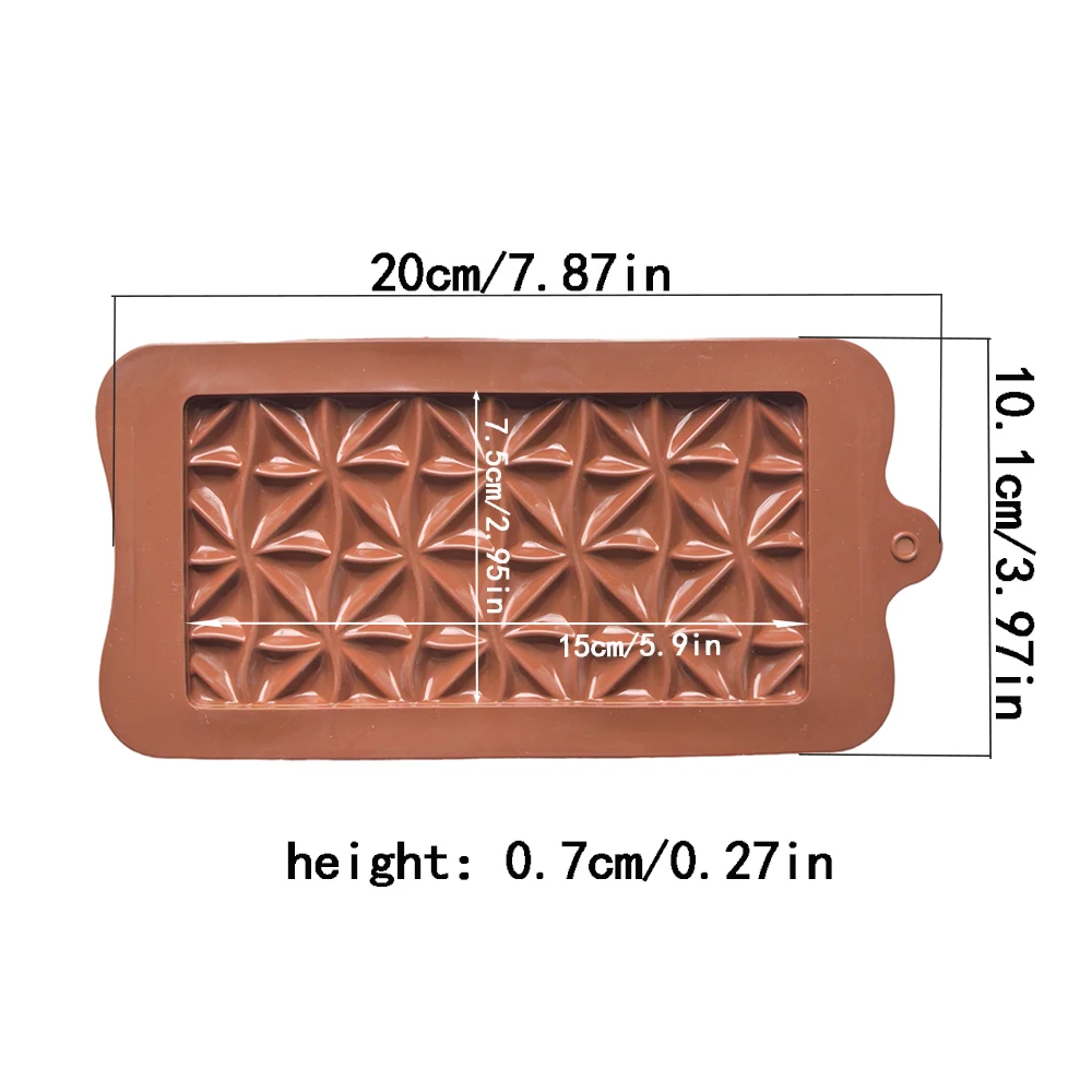 1 pieza de página completa de arroz en forma de triángulo molde de silicona goma DIY chocolate caramelo pudín galleta