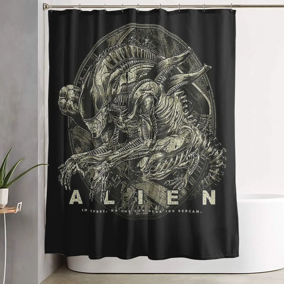 

Xenomorph Alien Shower Curtain Bathroom Polyester Waterproof Bath Curtains with Hooks