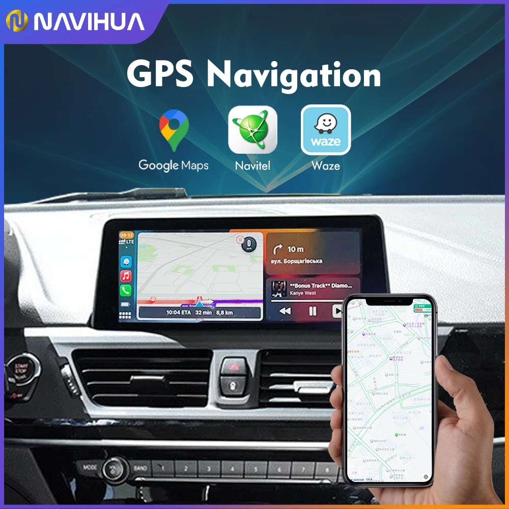 Navihua Car DVD Player Auto Radio Touch Screen multimedia gps navigation for 3 Series F10 F30 E60 E90  For X5 X6 E84 E87