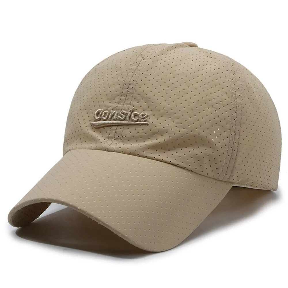 

Breathable Perforated Quick-Drying Hat Sun Protection Adjustable Summer Sun Hat Letter Embroidery Baseball Cap For Women Men