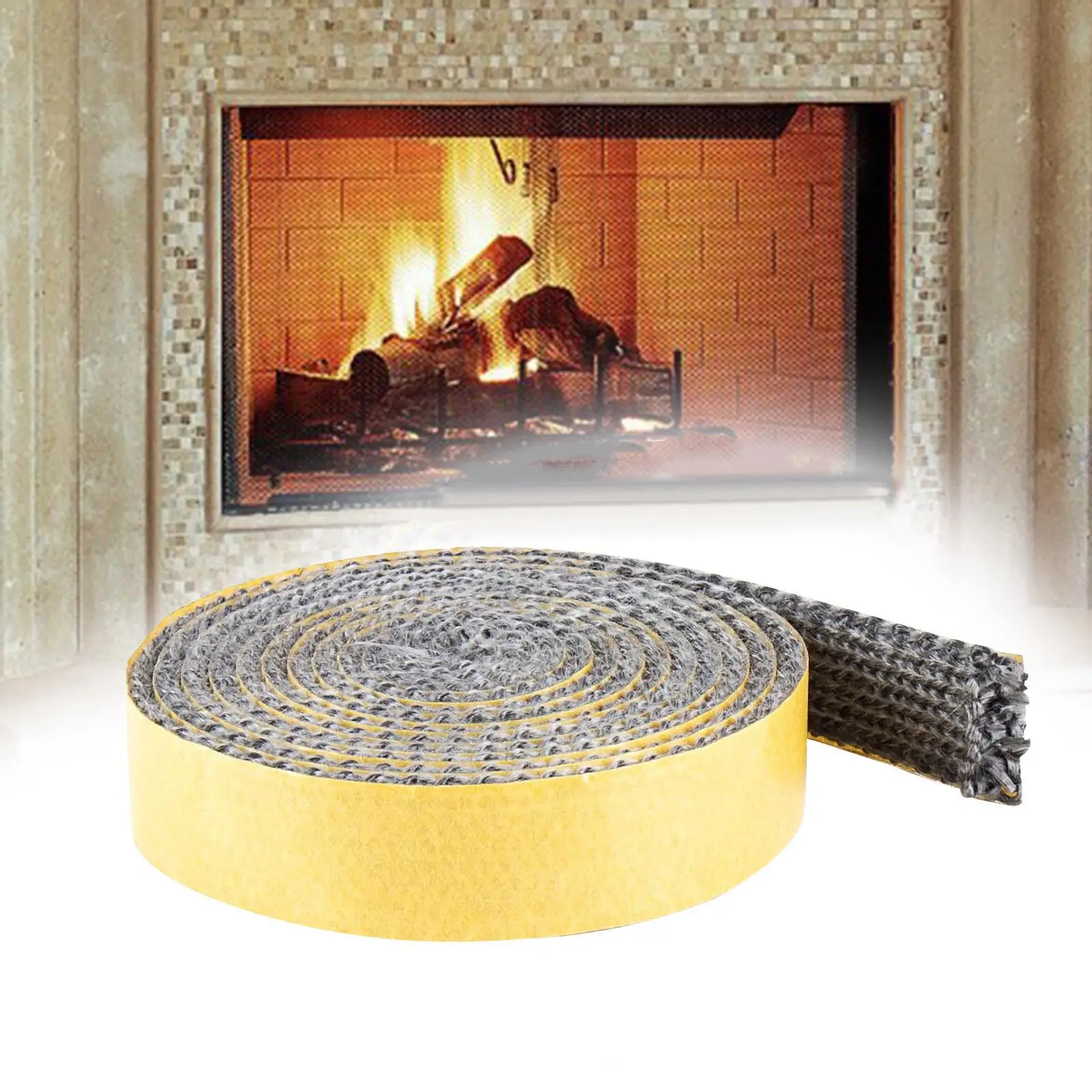 Wood Stove Replacement Gasket 78.7 inch Stove Rope 2 Meter High Density Fibreglass Rope High Temperature Wood Stove Door Gasket