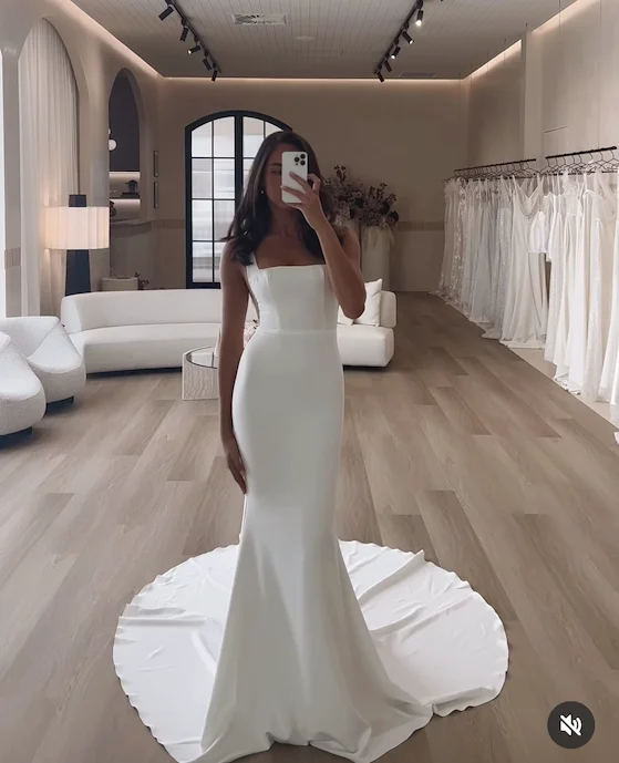 

Customize To Measures Wedding Dress 2026 Mermaid Strapless Floor Length Zipper Backless Bridal Gowns Elegant vestidos de novia