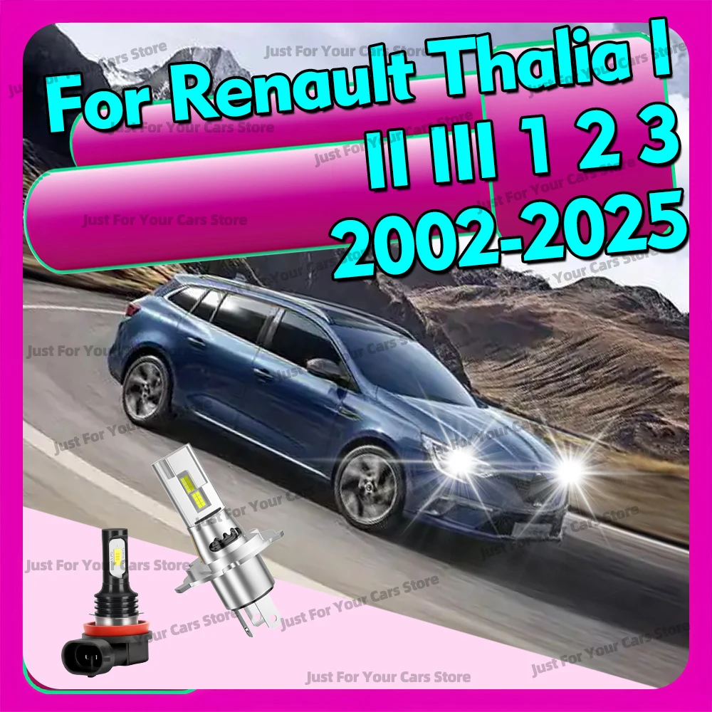 

2/4x LED 3570 CSP Car Front Bulbs For Renault Thalia I II III 1 2 3 2002-2025 2008 2009 2010 2011 2012 Headlights 6000K Fog Lamp