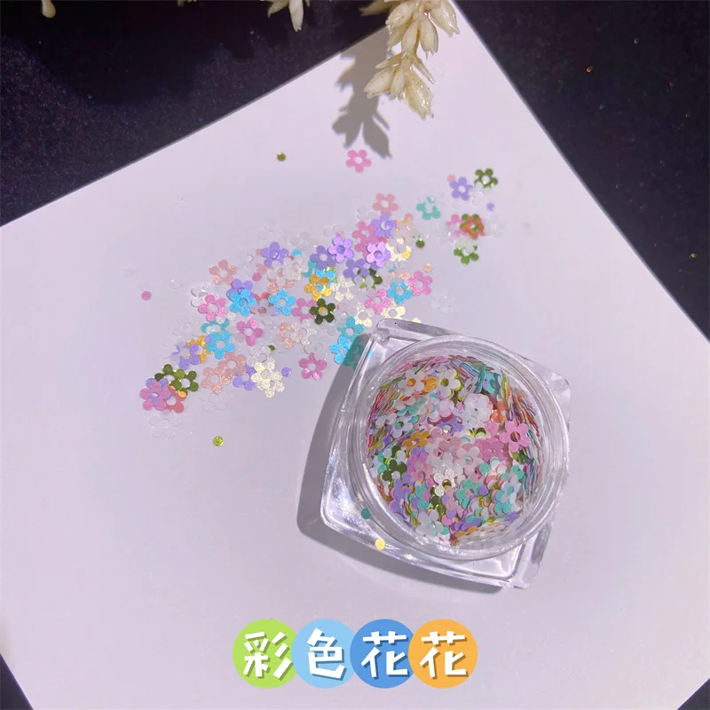 1 scatola Fashion Dopamine Holographic Glitter Nail paillettes formato misto Laser Powder Manicure arcobaleno Flake decorazione accessori fai da te