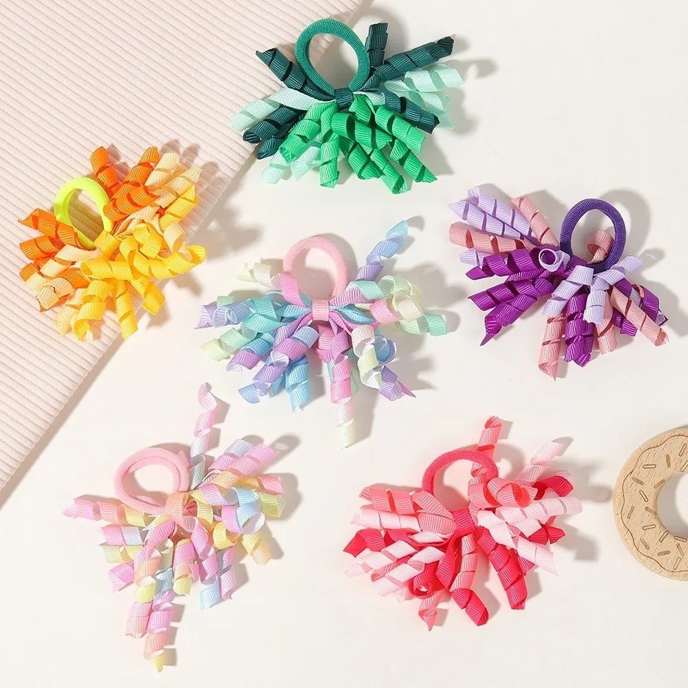 With Tassels Hair Rings Elastic Ribbon Sweet Unicorn Hair Accessories Bow Barrette Cute Tassel Ribbon Ponytail Holder For view 3