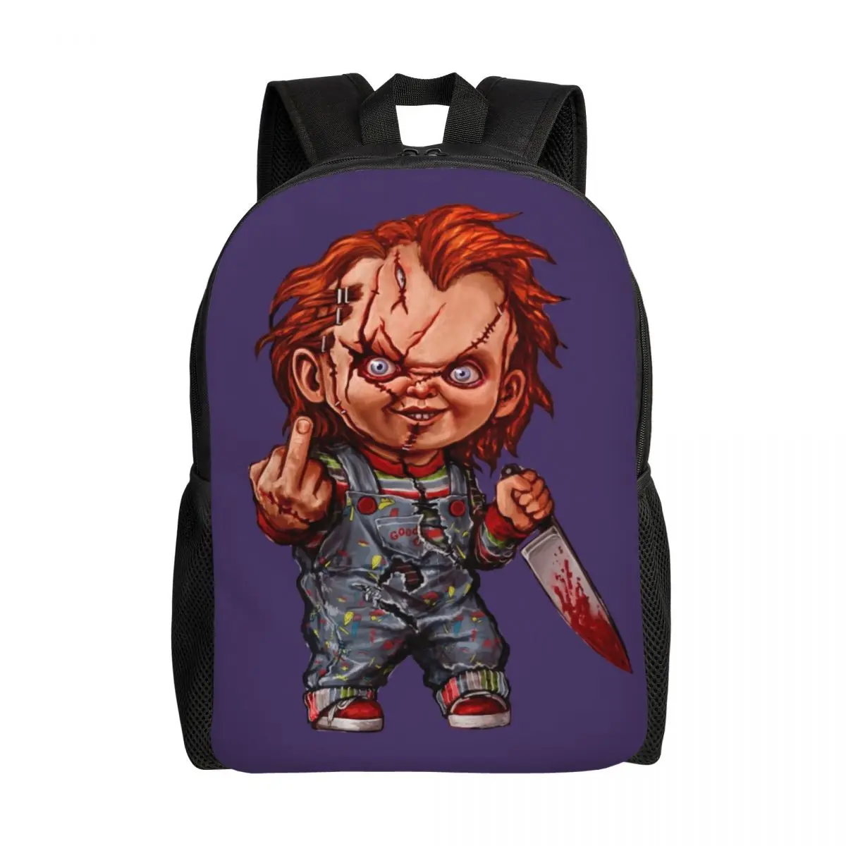 3D Printing The Killer Doll Chucky Backpacks Child's Play Horror Movie School College Travel Bags Bookbag Fits 15 Inch Laptop