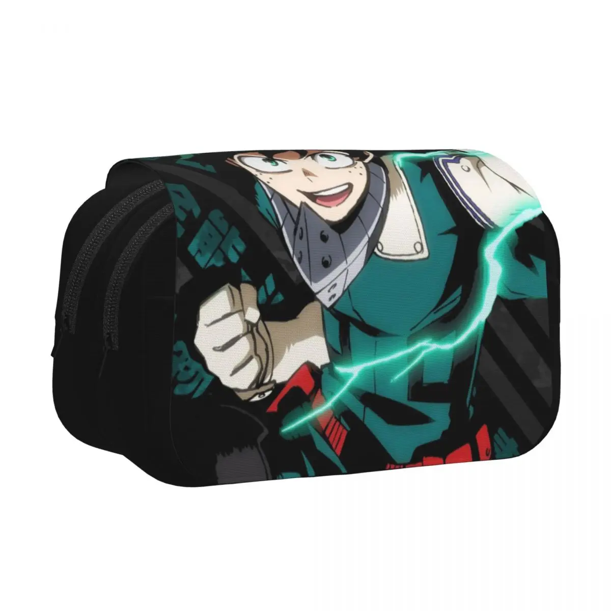 My H-Hero A-Academia Anime Double Clamshell Pen Case Pencil Pouch Pen Large Storage Bag School Supplies Zipper Stationery
