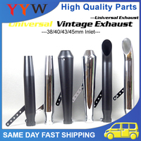 2PCS Quality Universal Motorcycle Muffler Exhaust Pipe Slip For cg125 sr400 cb500 vt500 CM300 500 Cafe Racer Bobber
