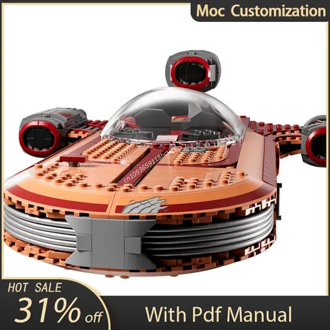 1890PCS Moc Space Movie Luke's Landspeeder Byggstenar Klassiska Rymdskepp Modell Klossar Monteringsleksaker för Barn Födelsedagspresenter 12 best sales Lego 75341 - №6