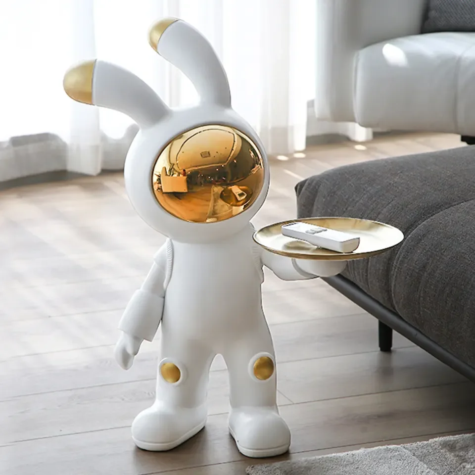 Living room decoration accessories large sculpture floor space rabbit tray ornament