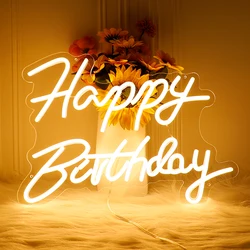 Happy Birthday Neon Sign for Birthday Party Wedding Decor USB Powered Oh Babe Night Neon Light Sign for Bedroom Hanging Ornament