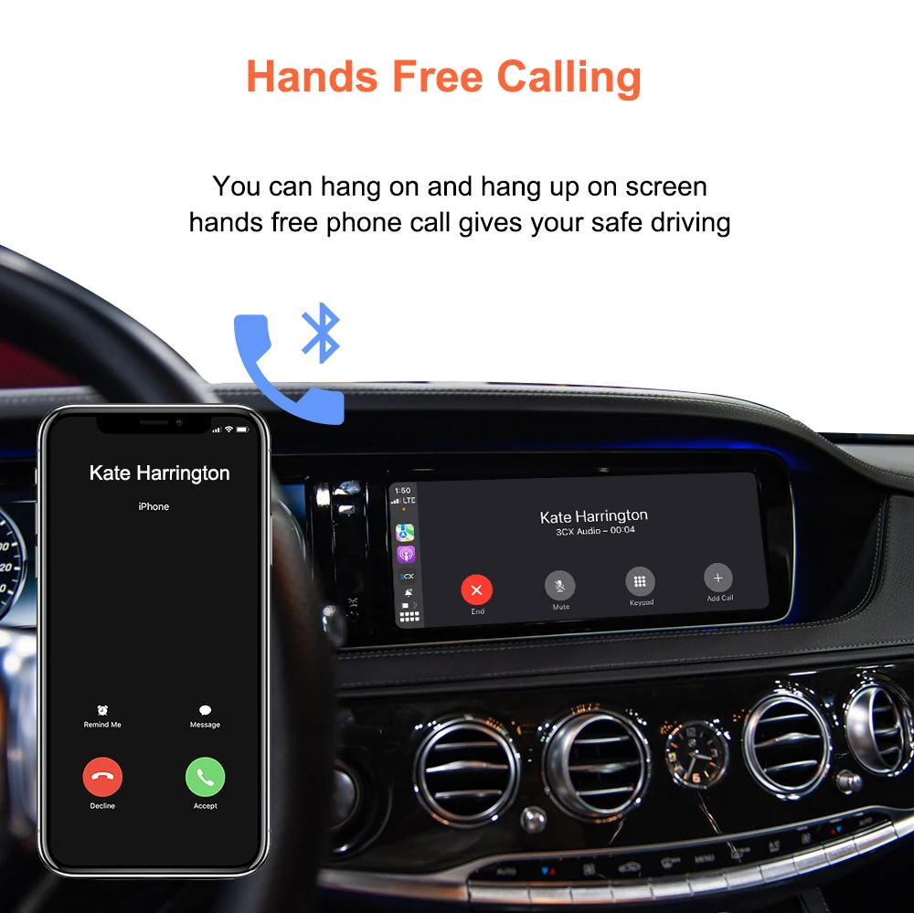 Bonroad Wireless Carplay Android Auto Interface For Mercedes Benz C E S Class W222 W206 W213 W212 NTG 5.5 System Airplay Module – Detail 12