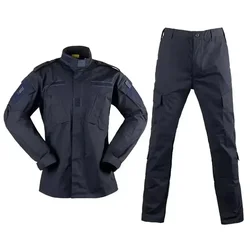 2024 Outdoor Uniform Suit Blue Clothes Outdoor Hunting Uniform Hiking Suit Workwear