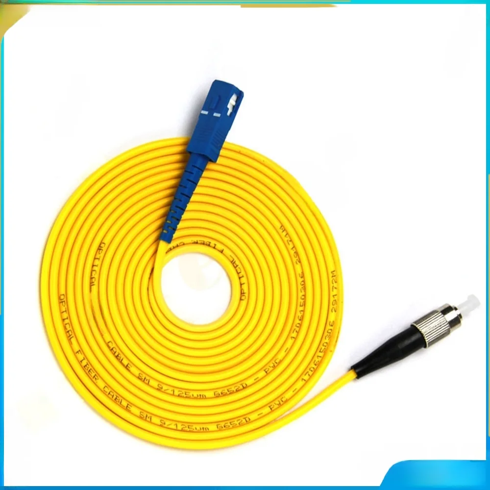 

10pcs/lot SC/ UPC-FC/UPC Fiber Optic Patch Cord Simplex Diameter 3mm Single Mode Cord Length 1M 2M 3M