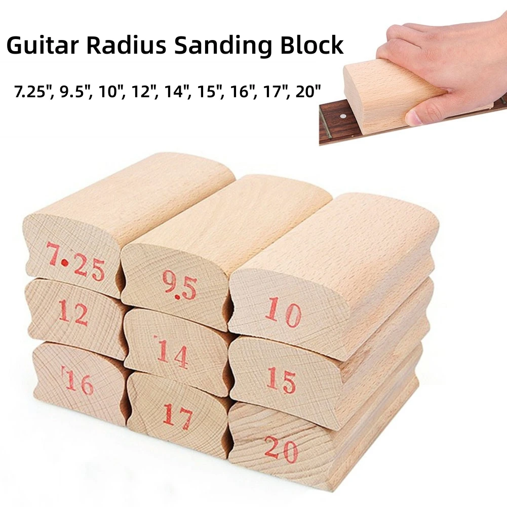 

1×Wooden Guitar Radius Sanding Block Fret Leveling Fingerboard Luthier Tools Guitar Part 7.25/9.5/10/12/14/15/16/17/20inch