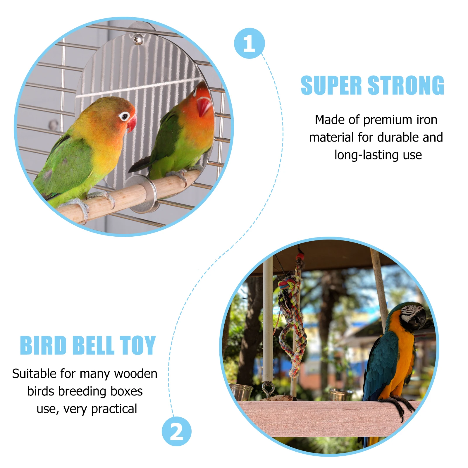 

Bird's Nest Accessories Set Birdcage Small Parrot Perch Stand Rough-surfaced Iron Toy