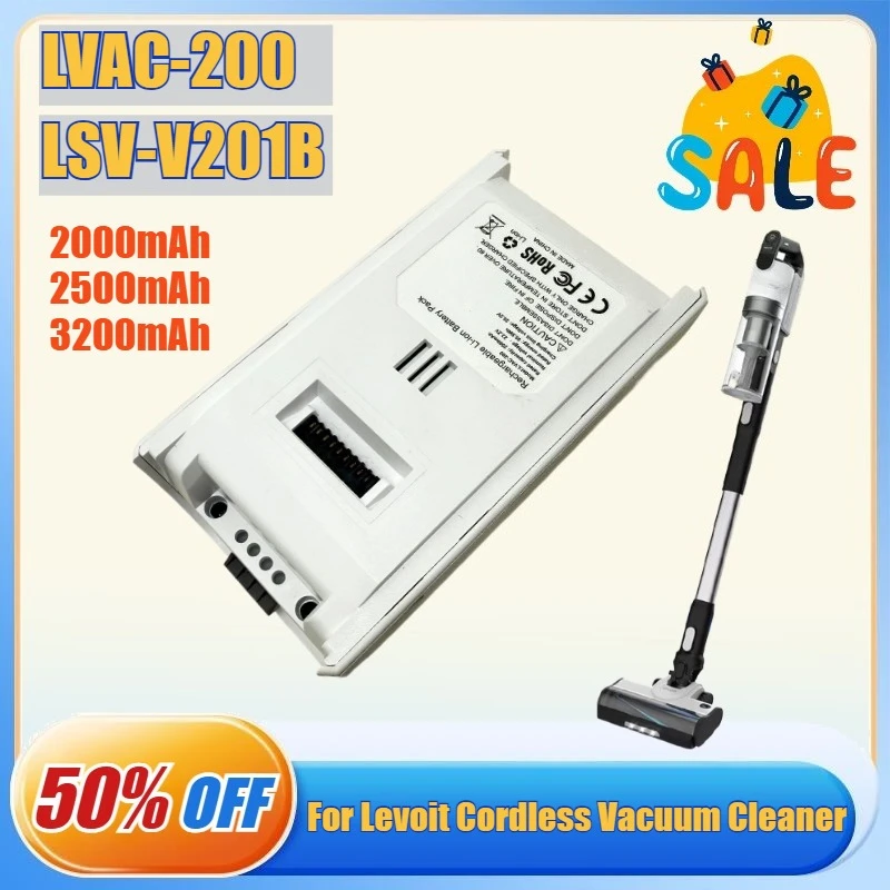 

2000mAh-3200mAh Replacement Battery for Levoit LVAC-200 LSV-V201B Cordless Vacuum Cleaner 22.2V Rechargeable Battery Pack