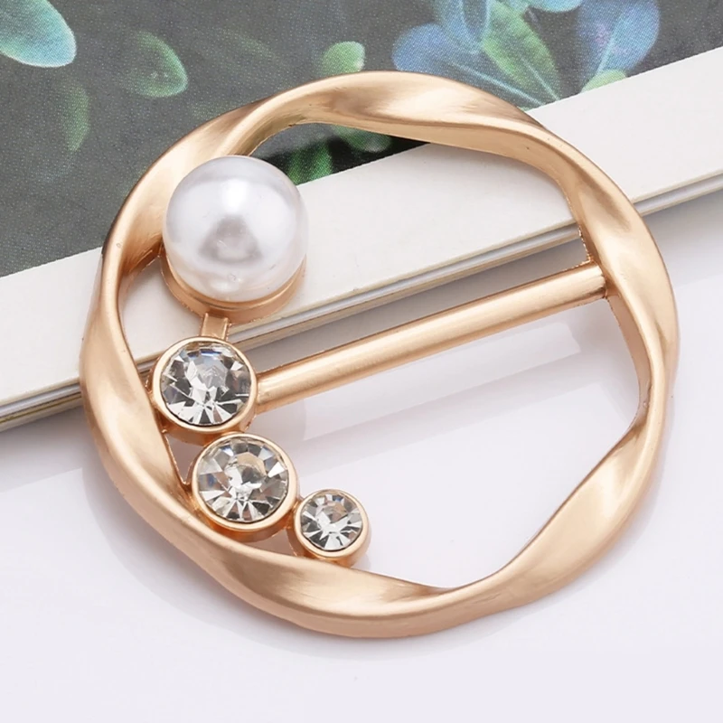 Round Circle SilkScarf Clip Ring for Women Decorative Accessories Shirt Clasp