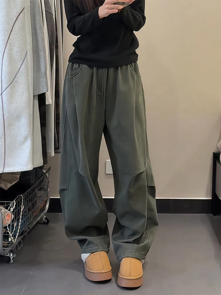 

Американские военные рабочие брюки, мужские осенне-зимние свободные широкие брюки с драпировкой, мягкие, удобные, прямого кроя