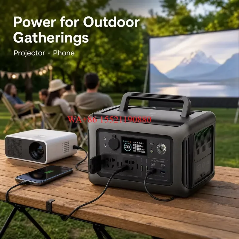 WMWMNU Portable Power Station 600W with 100W Solar Panel Kit for Family Travel Home Emergency Backup Power for Computers