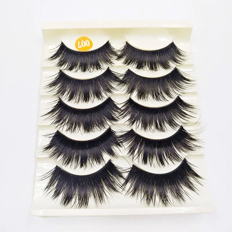 5 Pairs Thick Long False Eyelashes Crisscross fake lashes Eye Lashes Extension HandMade  Eye Makeup Tools For Party Club