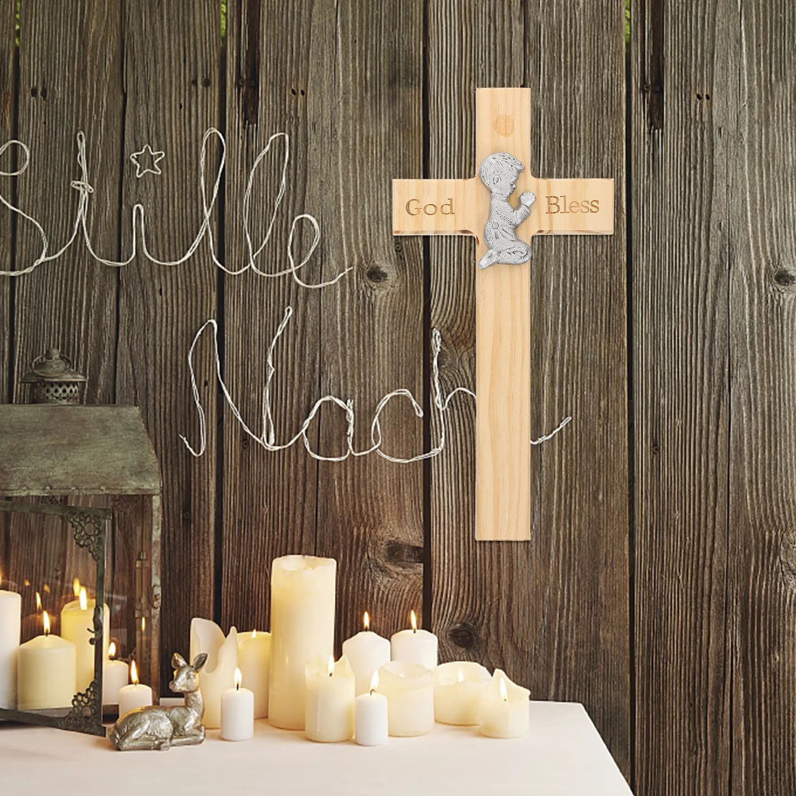 

1 шт. Деревянный крест-украшение, священная форма, премиум-материал, традиционный стиль, декор для гостиной и спальни, христианское изделие