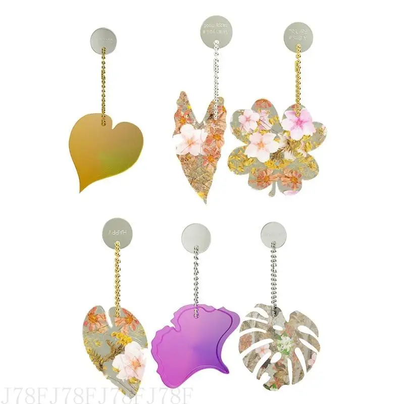 

J78F Four-leaf Clover Mirror Silicone Mold Suitable for Epoxy Resin Diy Craft Earrings Pendant Tag Keychain Jewelry Making