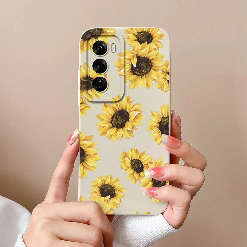 For OPPO Reno12 Pro 5G Case Lovely Dinosaur Liquid Silicone Soft Cases Shockproof Phone Cover For OPPO Reno 12 12Pro Fundas Capa