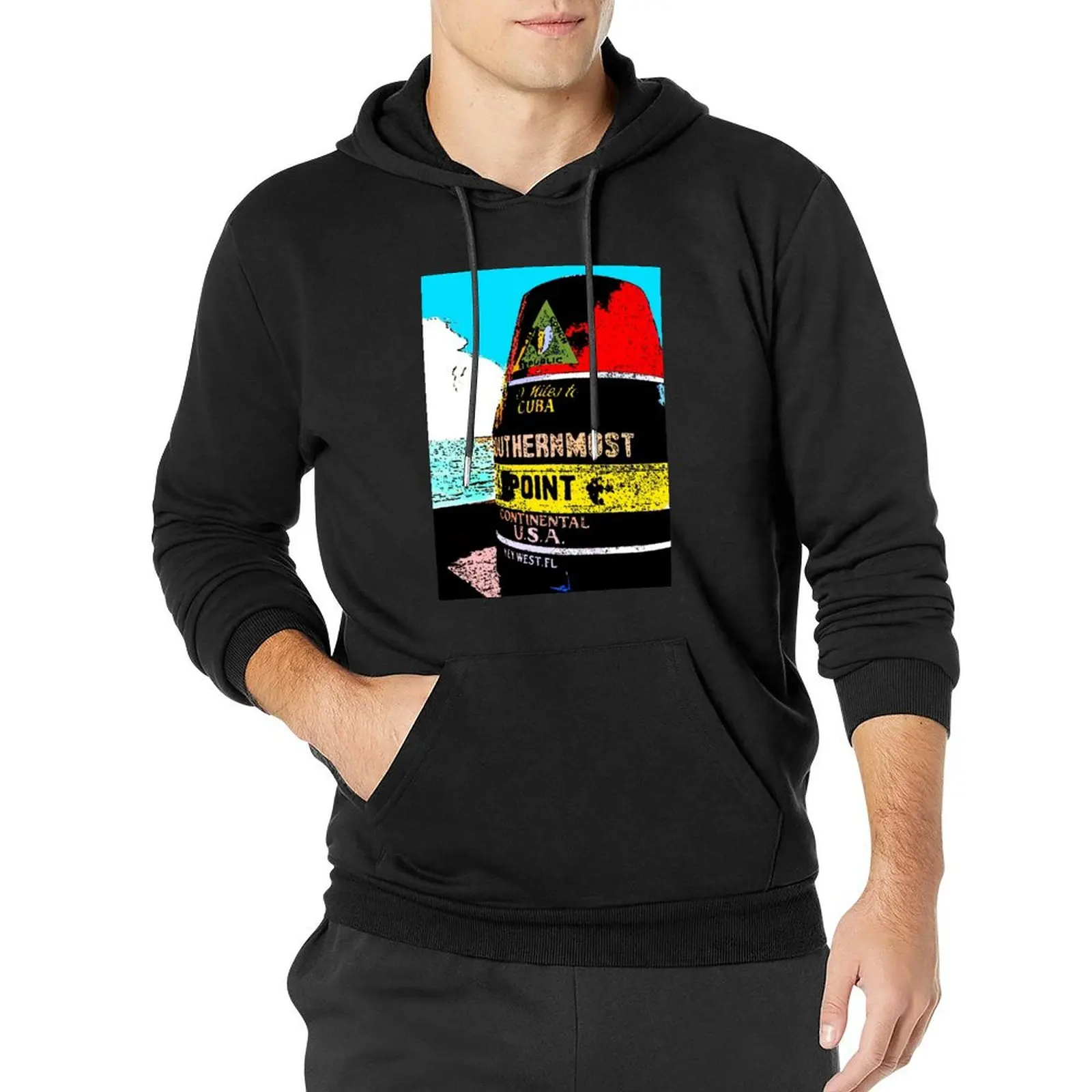 

Southernmost Point Buoy Pullover Hoodie japanese style men's sweat-shirt hoodies for men