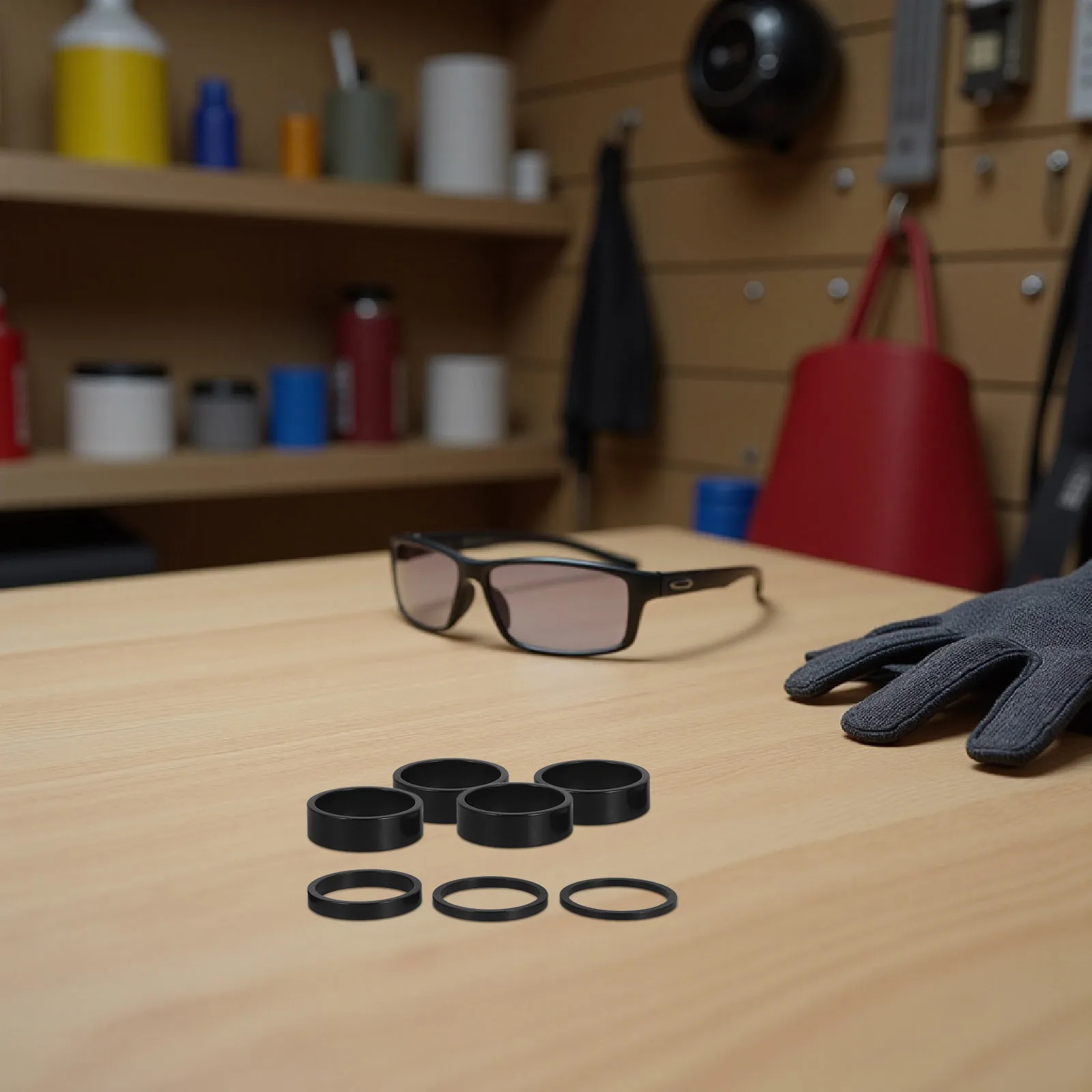 

7Pcs Mountain Bike Handlebar Stem Spacers Aluminum Alloy 28.6mm Diameter Adjustable Stackable Fork Washers for Road Cycling