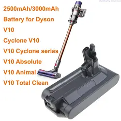 Cameron Sino 2500mAh/3000mAh Battery 969352-02 SV12 206340 for Dyson V10, V10 Total Clean, V10 Cyclone series/Absolute/Animal