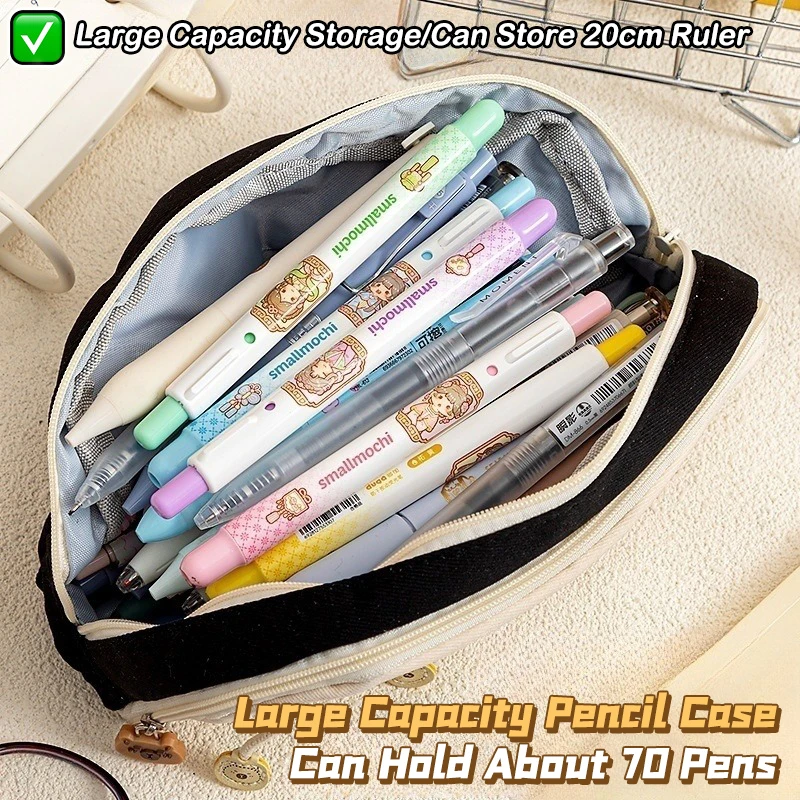 Cartoon Capybara Etui Grote Capaciteit Penzak Leuke Mode Etui Briefpapier Organisator Multifunctionele Opbergtas