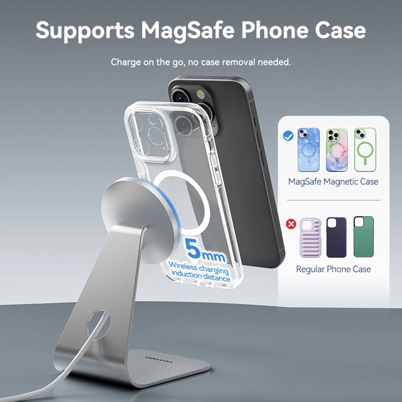 Vention 15W Magnetic Wireless Charger Stand For iPhone 15 14 13 12 Pro Airpods Apple Watch Fast Charging Phone Station Holder