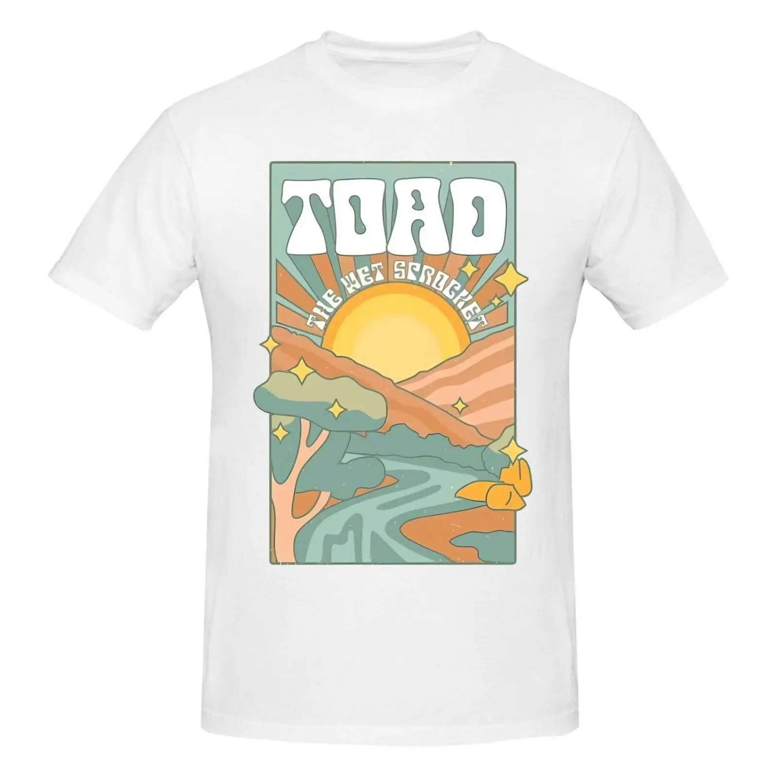 Toad The Band Wet Sprocket Men's Crew Neck Short Sleeve Tops Trend Versatile T-Shirt Black Graphic Y2K Summer oversizedAnime Gra