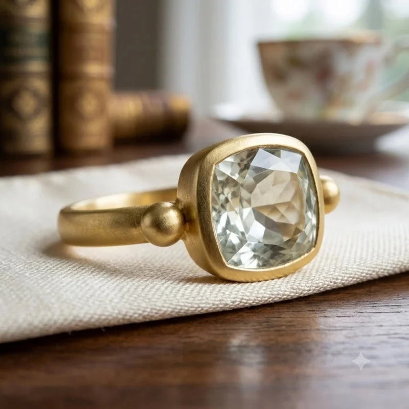 Huitan Schlichter, stilvoller Ring mit glänzendem CZ, trendiges, schickes Vintage-Finger-Accessoire für Frauen, zarter, glänzender, vielseitiger Partyschmuck
