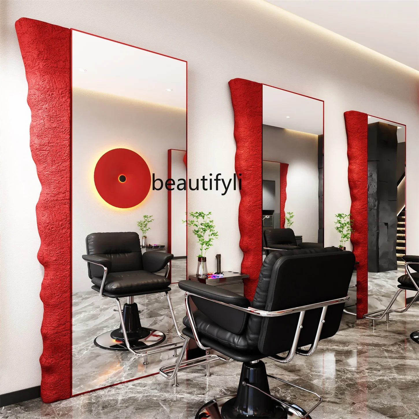 

SS NewSingle and double-sided hair salon floor-to-ceiling mirror hair salon special light luxury fashion perm and dyeing, mirror