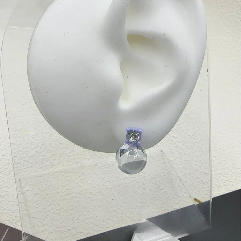 

Princess Diana Style Crystal Ball Bio Porcelain Earrings Kawaii Earrings Woman Unusual Earrings For Women Odd Luxury Accessories