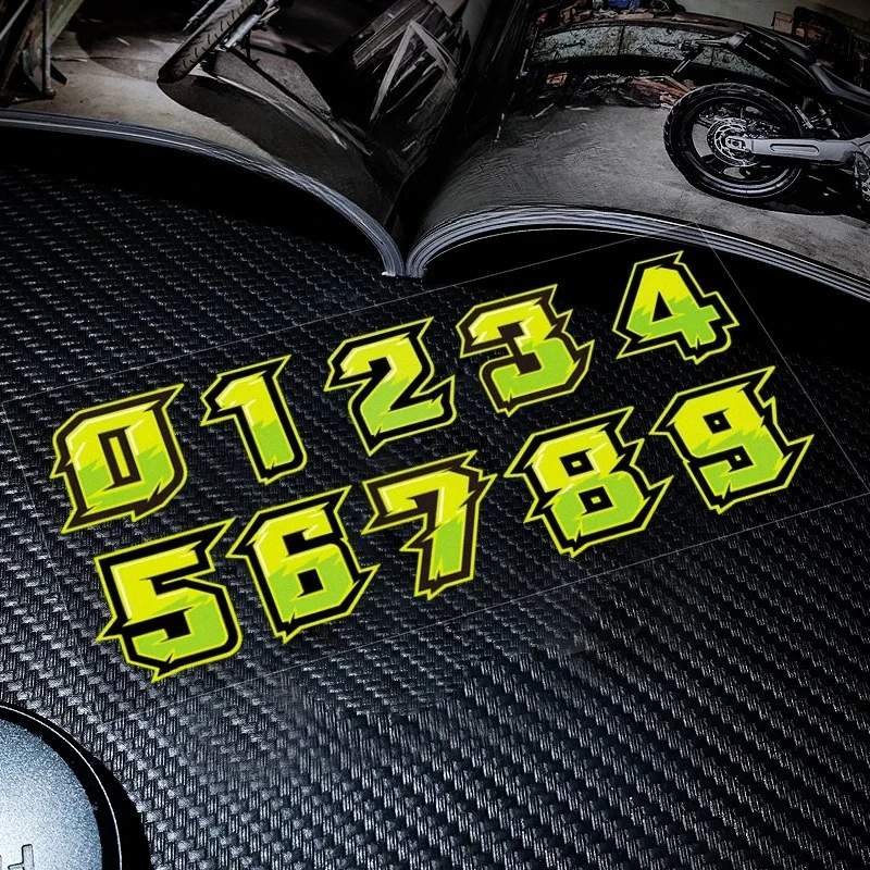 1 Set Reflective Racing Number Decal, Creative Sticker for Car Motorcycle Helmet Electric Bike