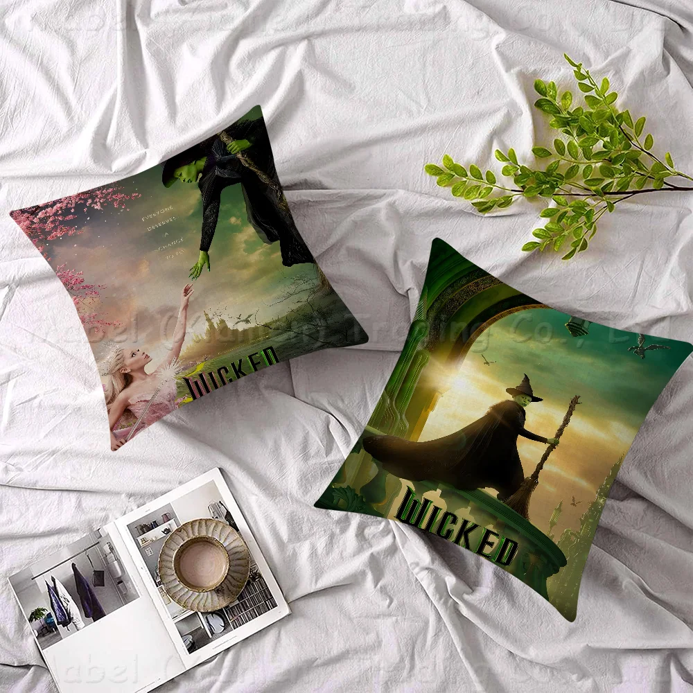 

2024 Musical Movie Wicked Cushion Cover Car Throw Pillow Case For Sofa Car Christmas Gift 40x40cm 45x45cm