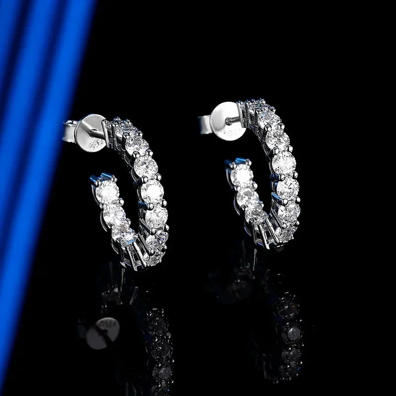 FCGJHW 2.6cttw D Color Moissanite Earrings for Women Sparkling Full Diamond Sterling Silver S925 Jewelry Wholesale 2026
