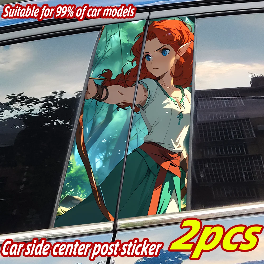 

The Archer Girl Car Stickers Auto B-pillar Car Center Column Decor Cover Scratches Waterproof Sunscreen Vinyl Decals Accessories