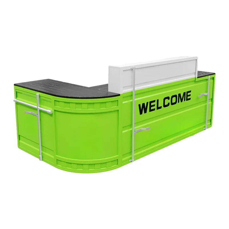 Lemon tea bar checkout page cafe creative corner counter, industrial style personalized bar counter reception desk