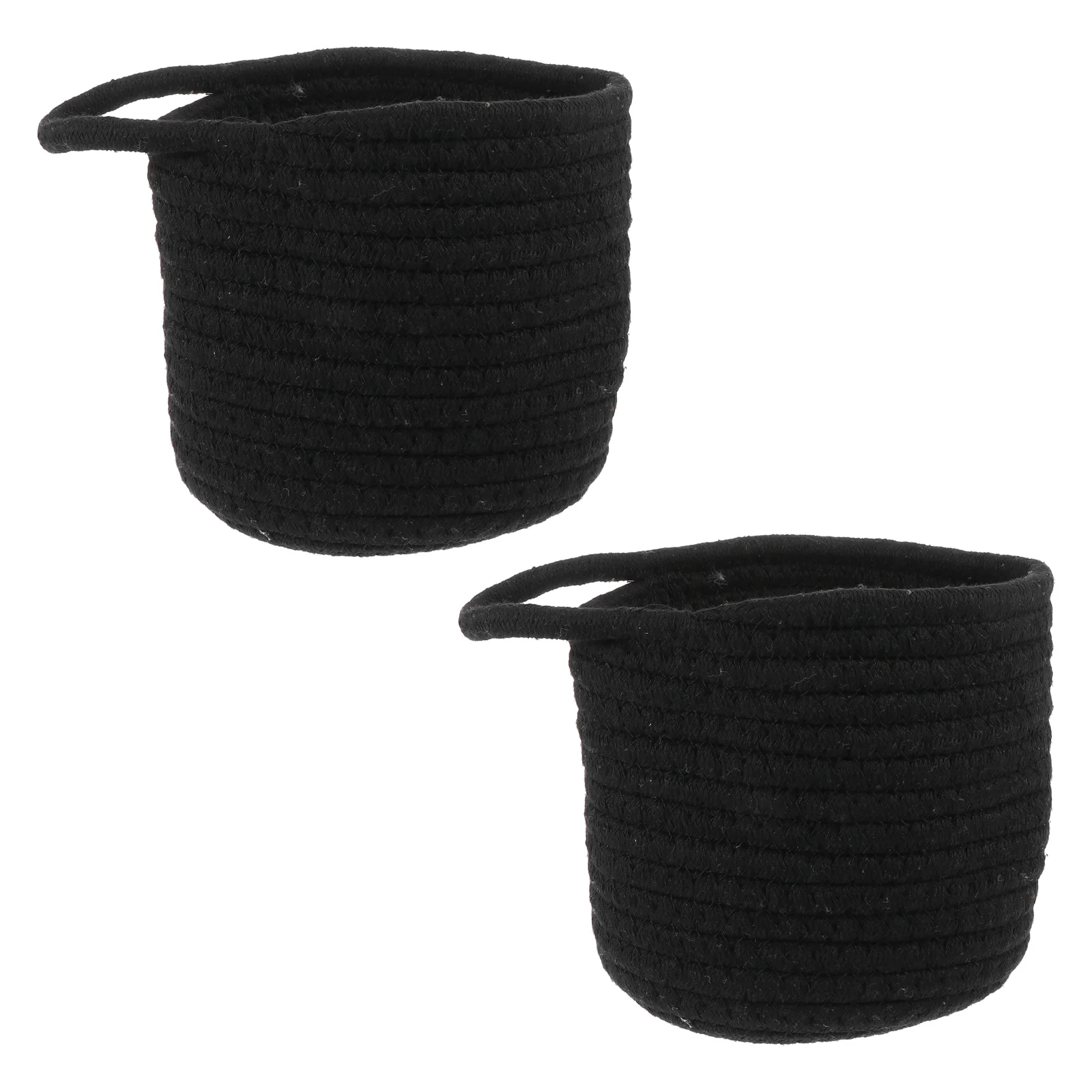 2 Pcs Cotton Rope Storage Baskets Quality Material Safe Multi Functional Home Decor Farmhouse Modern Style ganizing