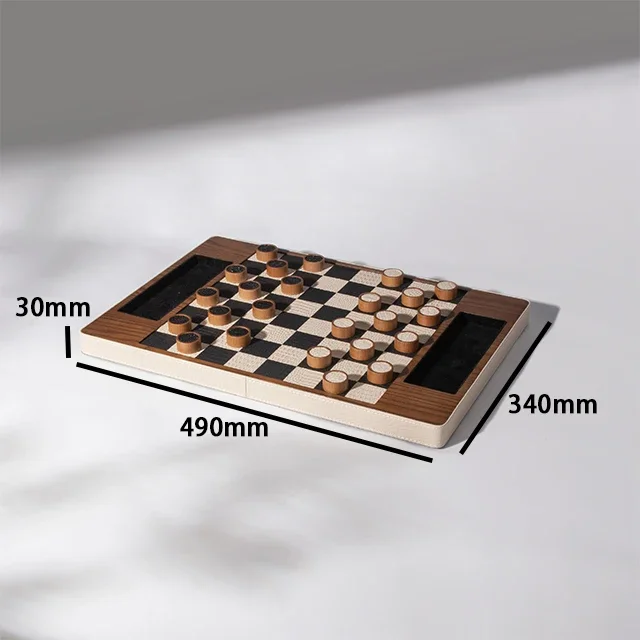 Classic Modern leather Wooden Metal Chess Pieces Board Game Sets  Educational Battles Games Toy For Kids Adult